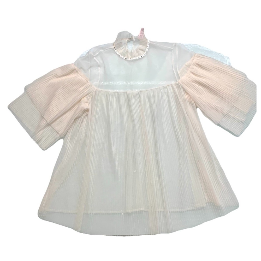 Victoria's Secret Dream Angels Women's Pleated Tulle Tunic Top Cream sz XSmall